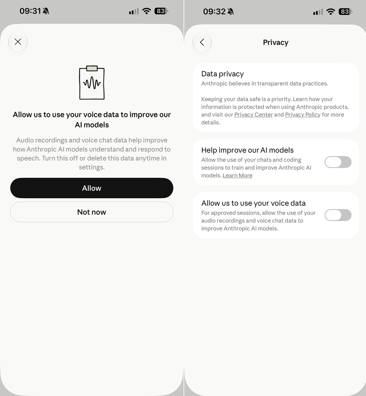 Anthropic asks Claude users to share voice data for model training