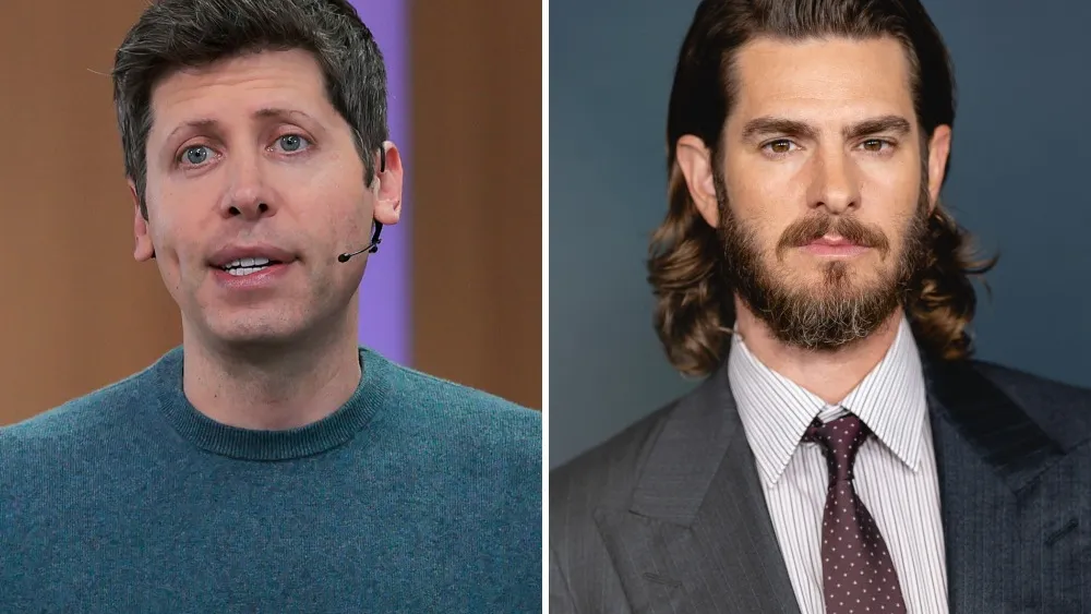 Sam Altman Waves at Andrew Garfield in Real Life Scene for “Artificial”