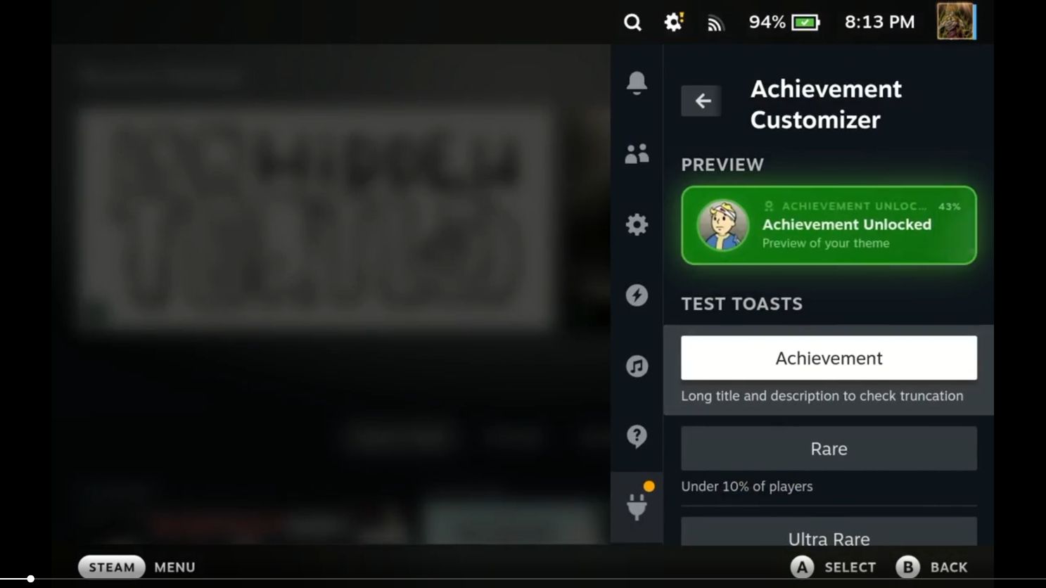 Steam Deck Achievement Pop-ups: Xbox, PlayStation, Nintendo Styles