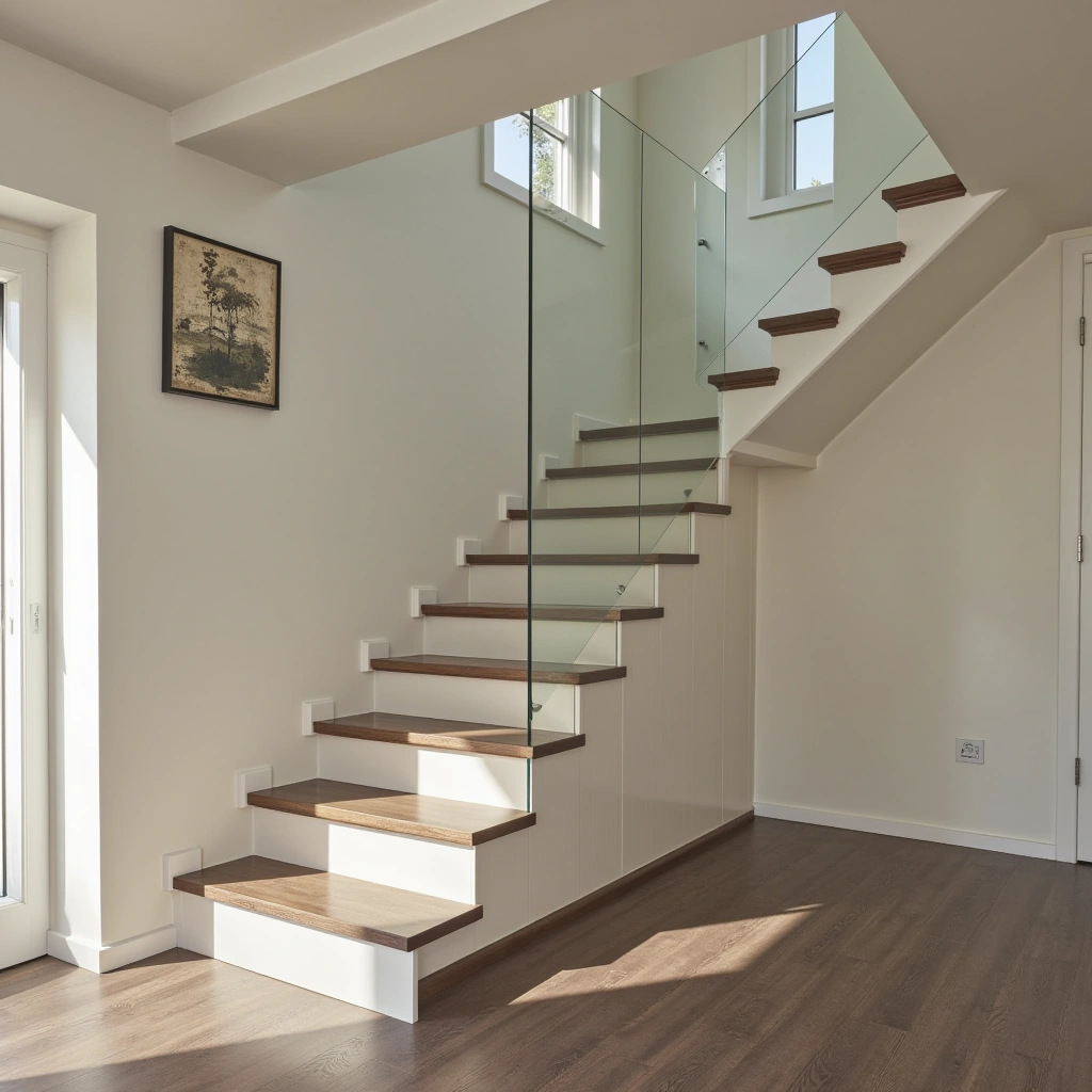 11. Open Riser Stairs: Light and Modern