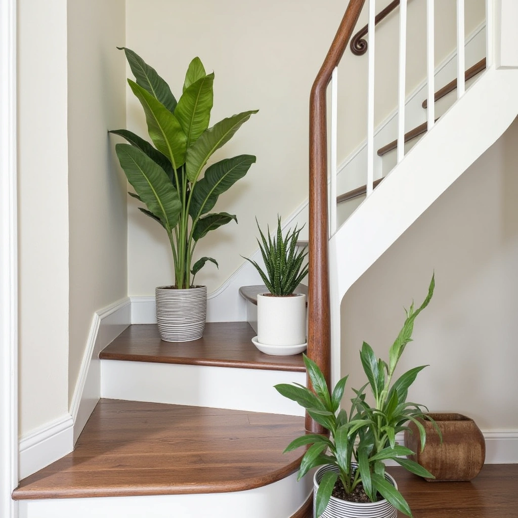 15. Indoor Plants on Stairs: Fresh and Lively