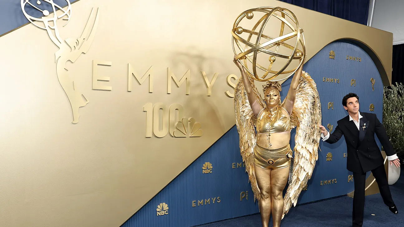 Megan Stalter’s Gold Clad Emmy Look Turns Heads at 2026 Awards