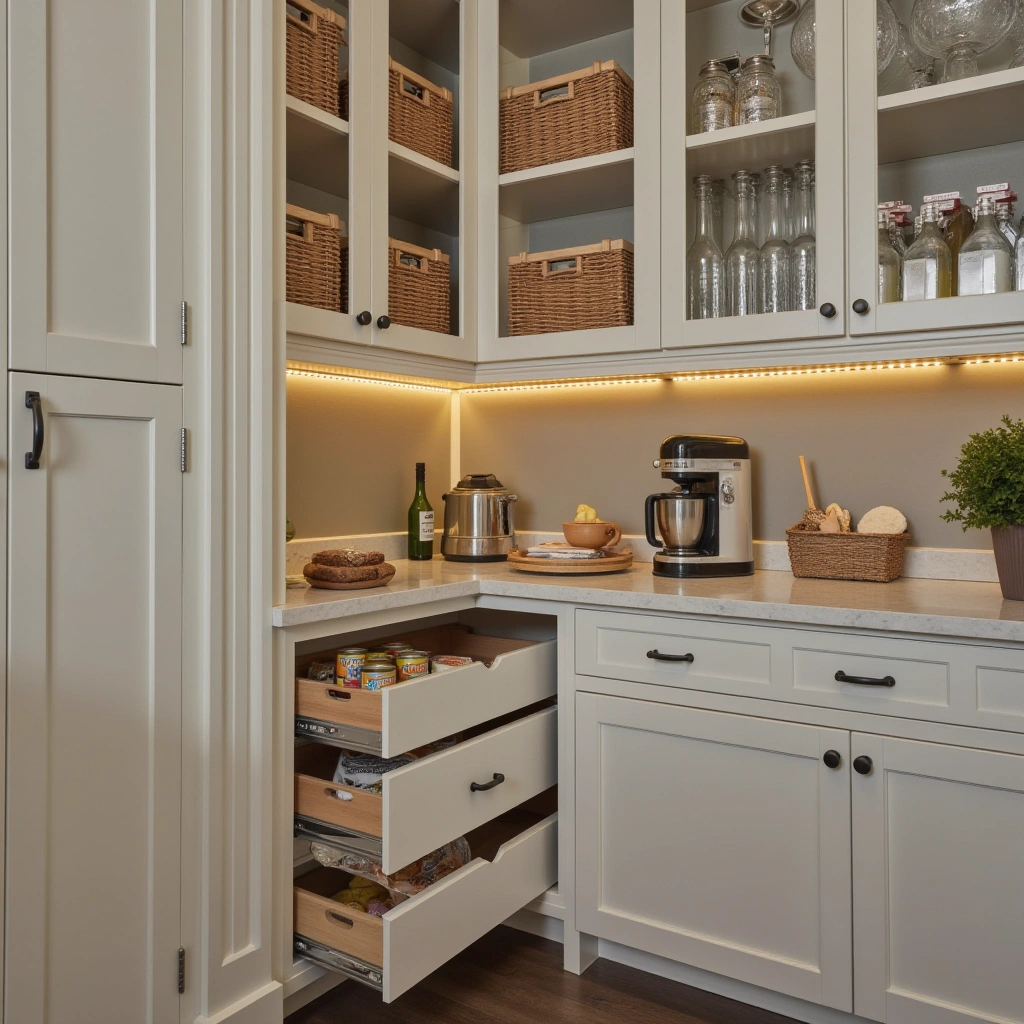 5. Pull-Out Pantry Drawers: Easy Access and Visibility