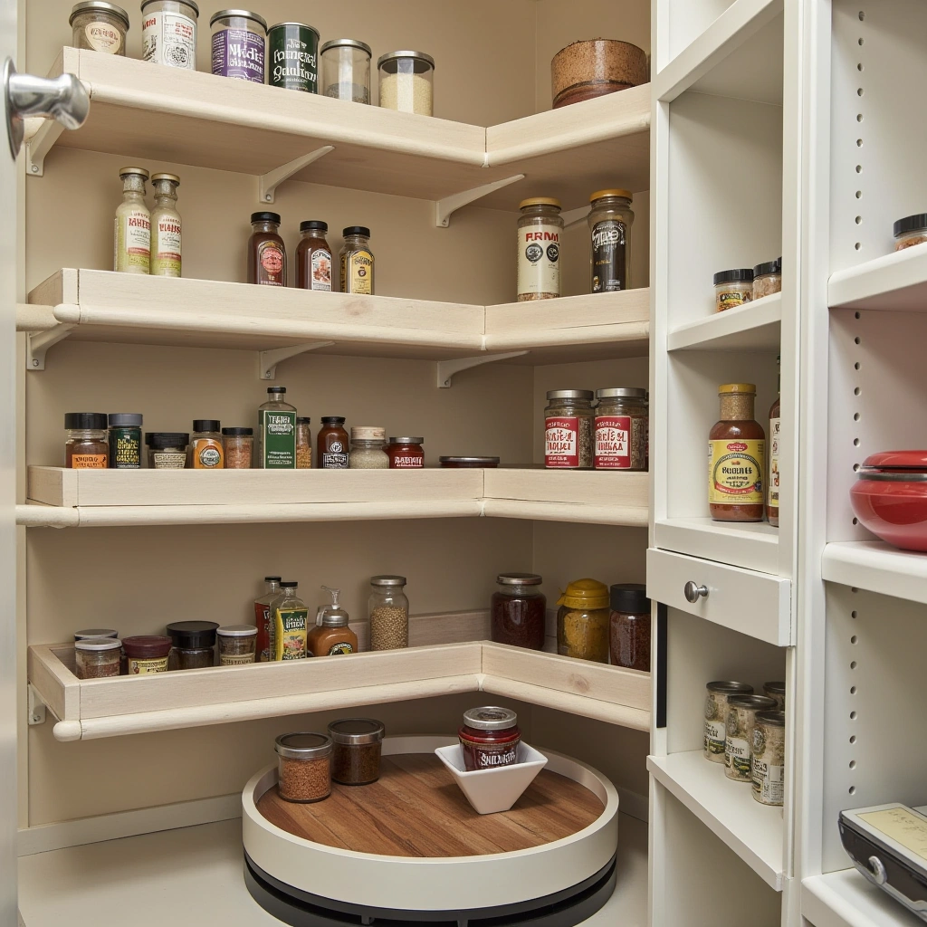 8. Lazy Susans for Corner Shelves: Spin to Access
