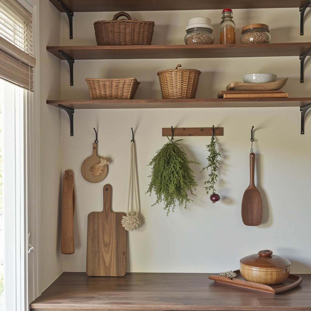 11. Hanging Baskets and Hooks: Utilize Vertical Walls