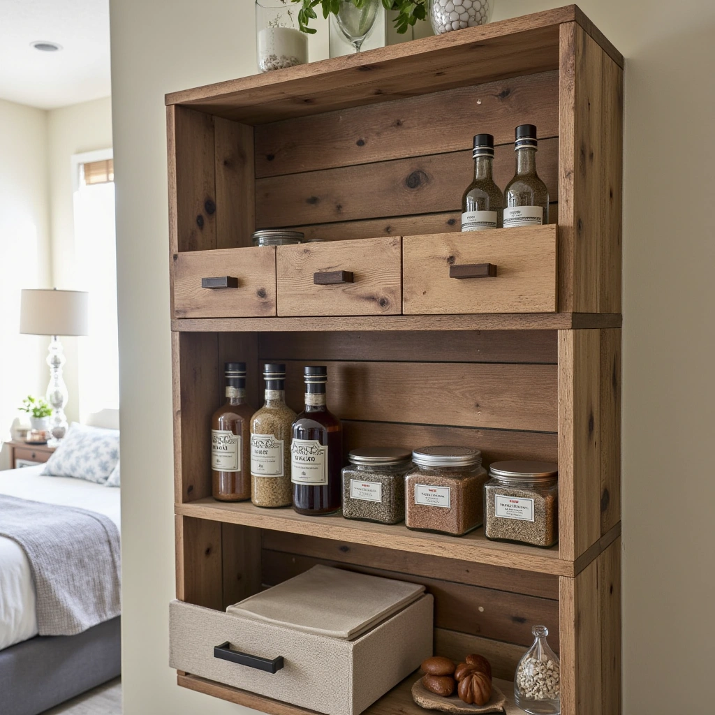 9. DIY Pallet Wood Spice Rack