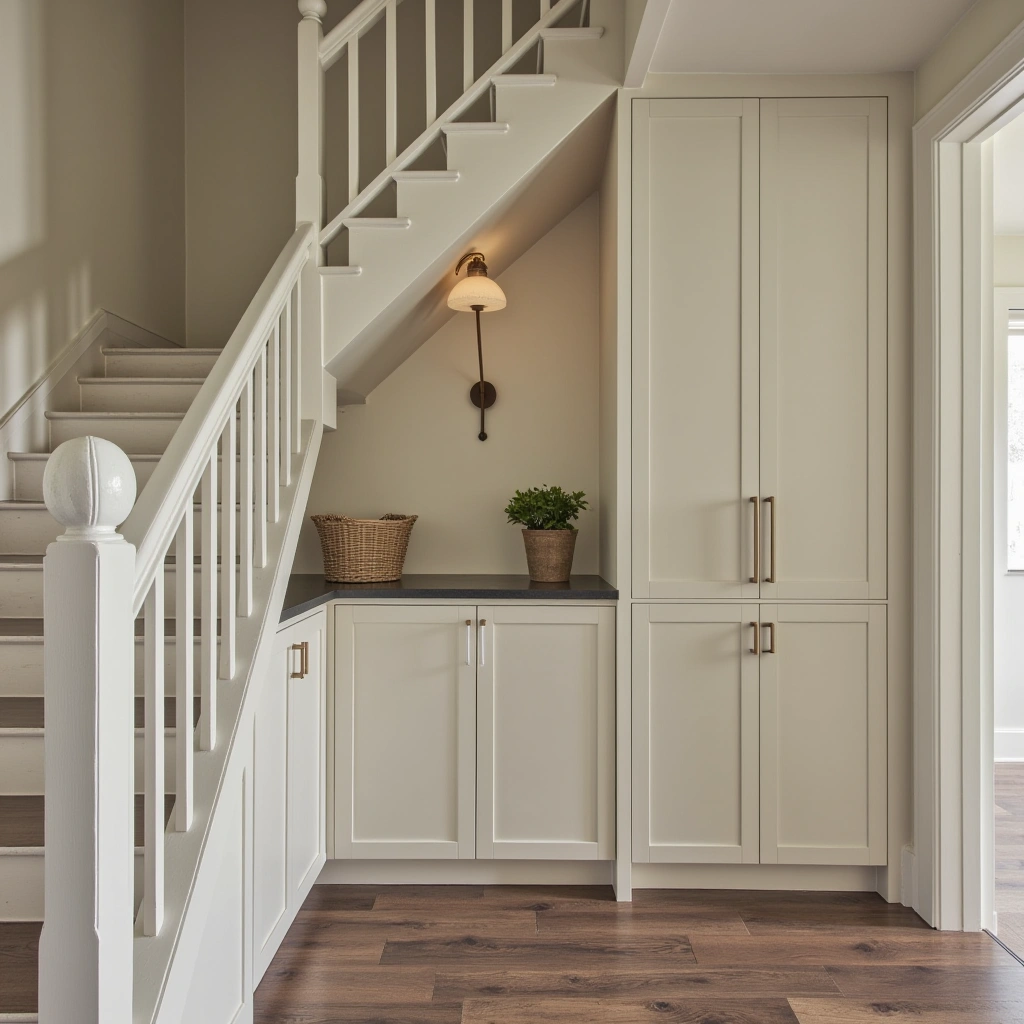 5. Creamy Cabinets for Small Kitchens with Maximized Light