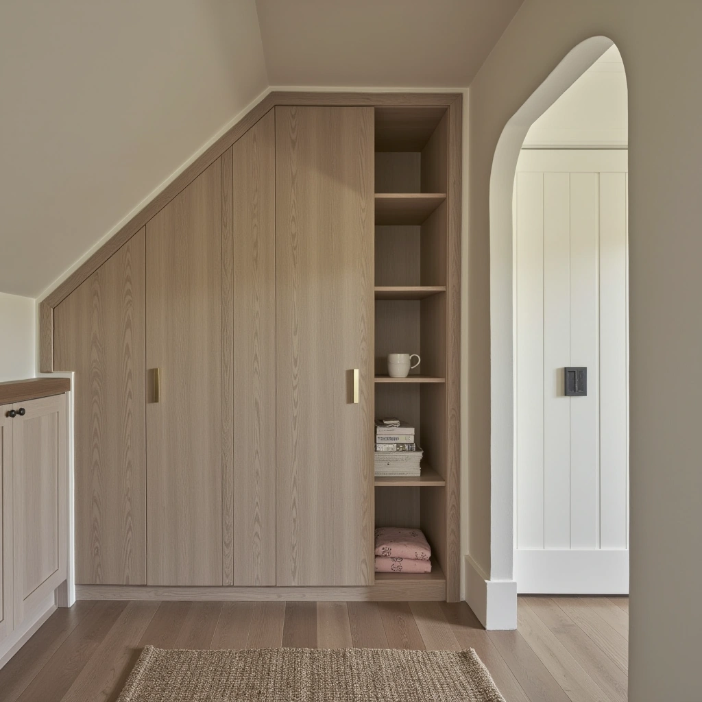 5. Glossy Light Beige Cabinets for a Modern Shine