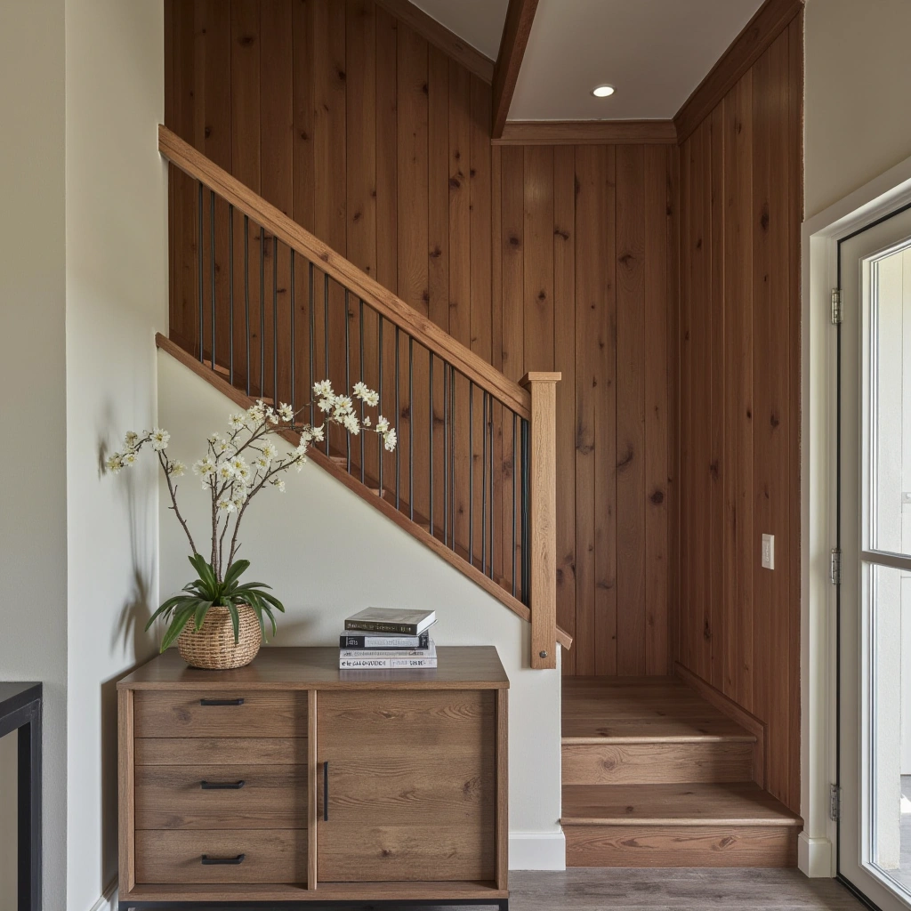2. Textured Wood Paneling for Warmth