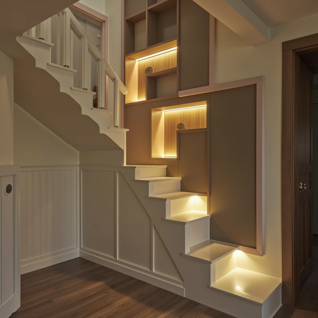 11. Integrated LED Lighting on Accent Wall