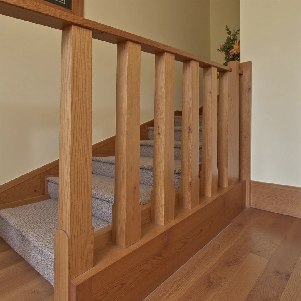 1. Classic Wood Stair Railings