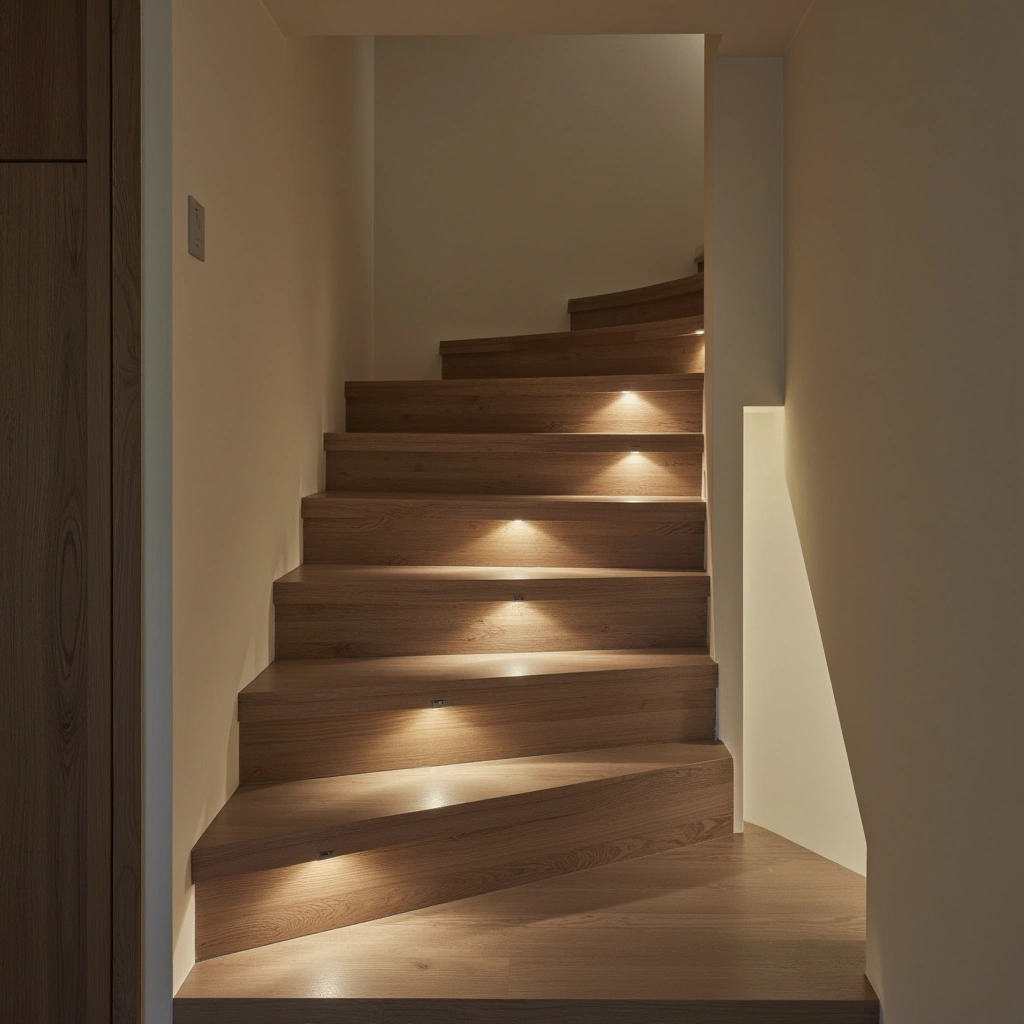 8. Minimalist LED Step Lights