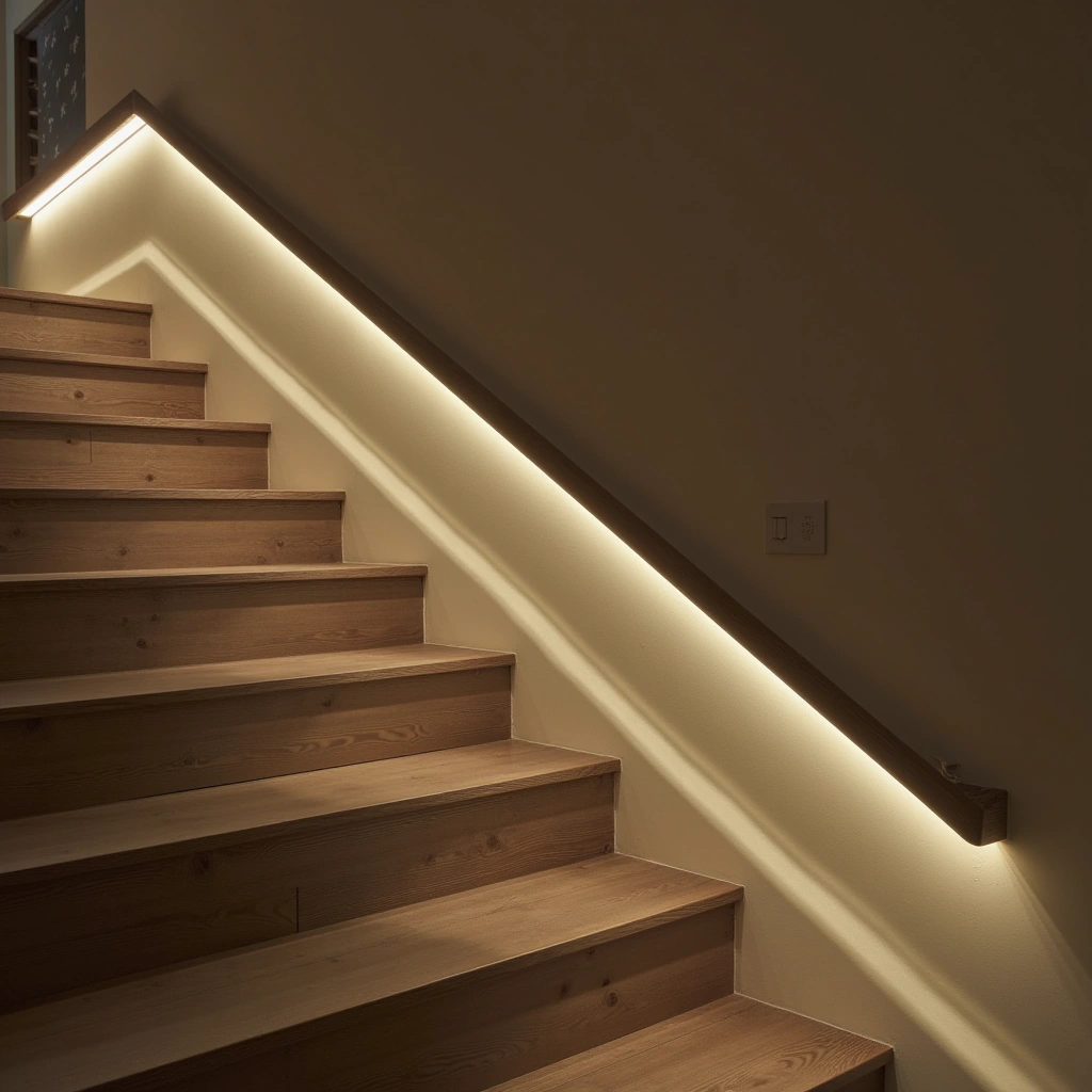 9. Integrated Stair Railing LED Lights