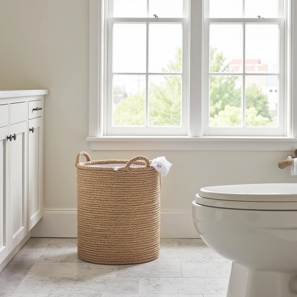 4. Woven Rope Trash Basket
