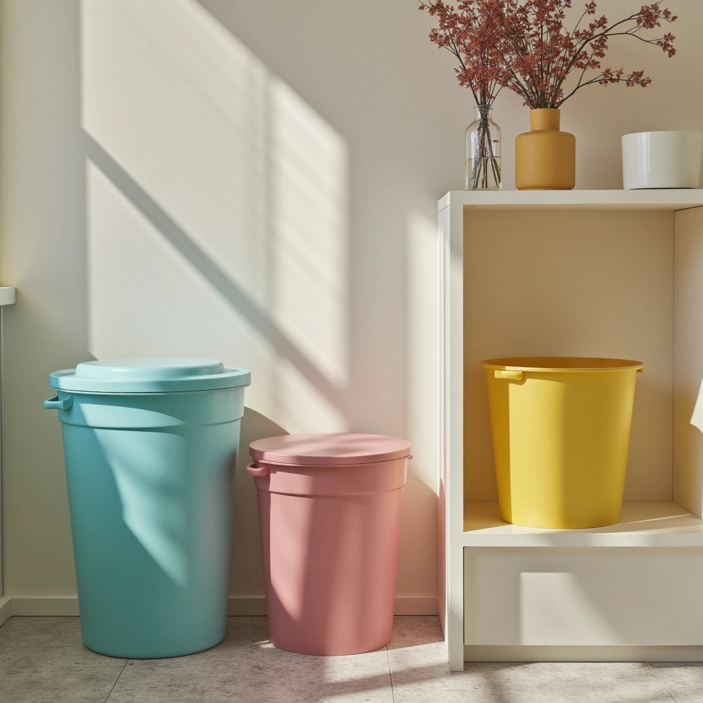 9. Bright Colored Plastic Trash Can