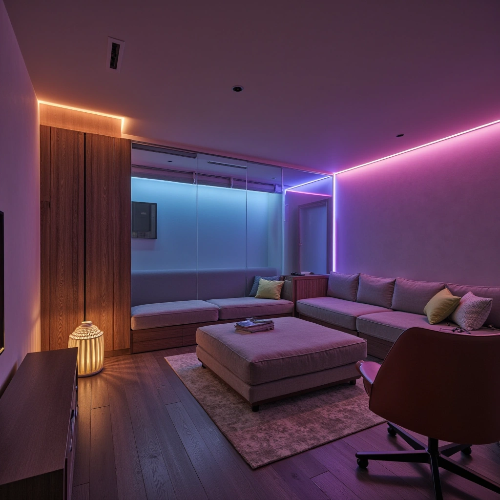 8. Basement Office and Guest Room with Smart Lighting