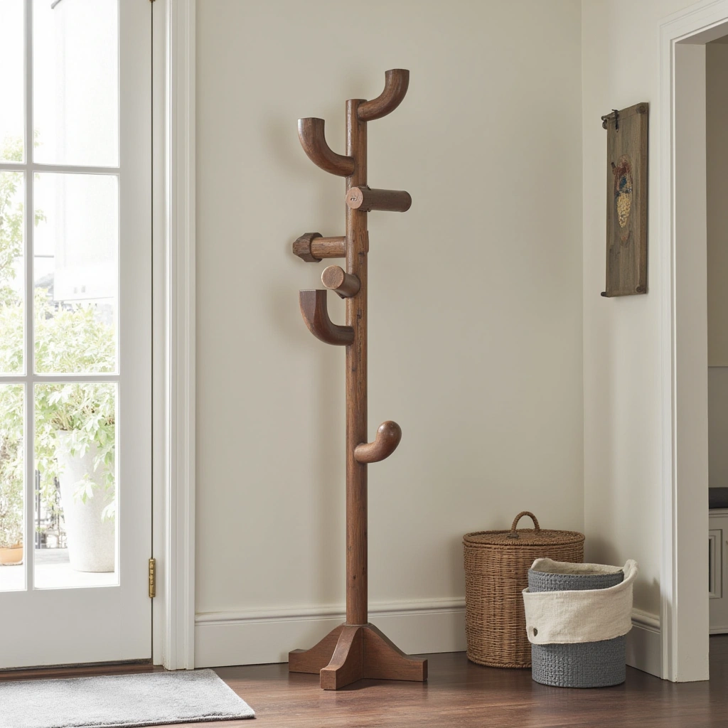 11. Artistic Wall-Mounted Coat Rack
