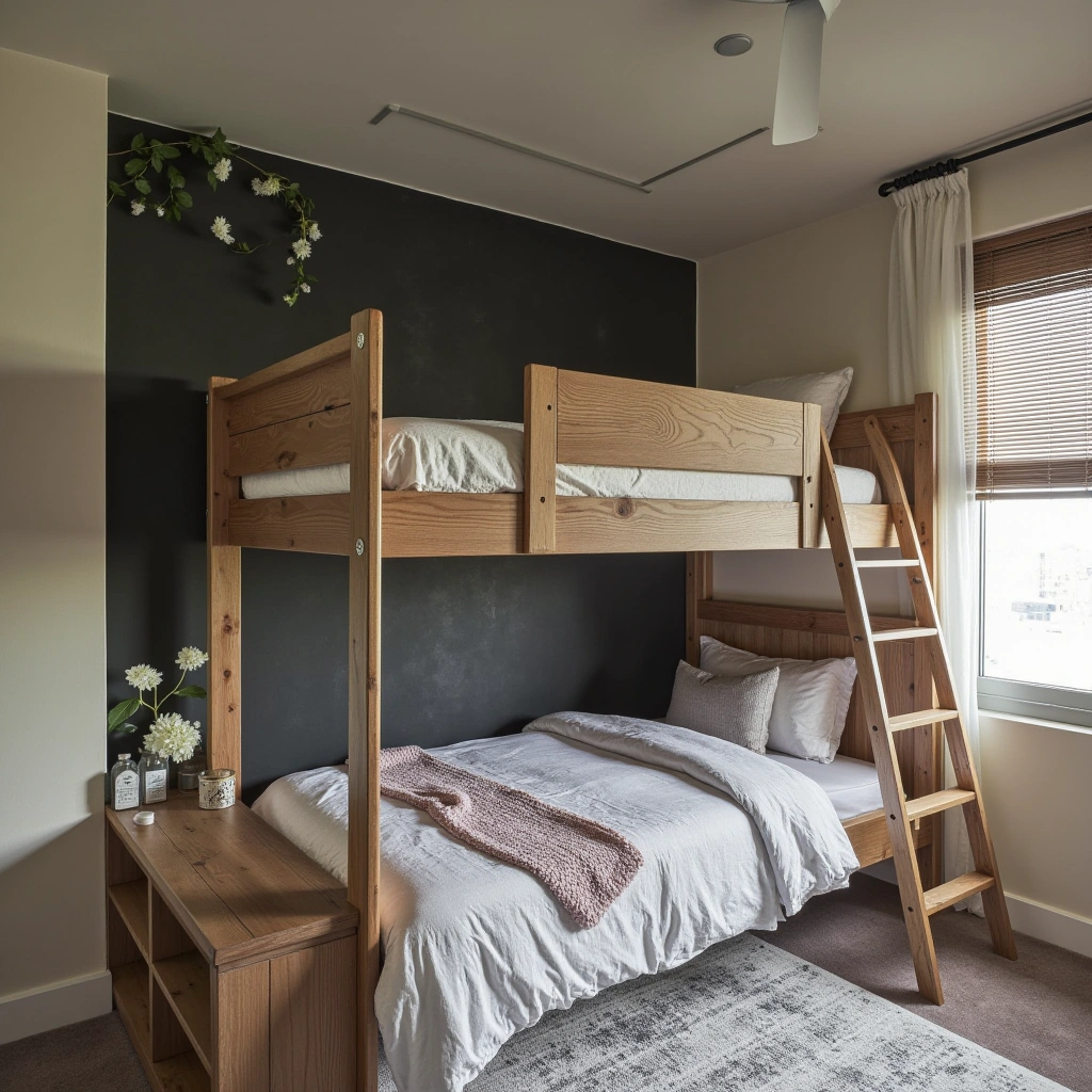 13. Loft Bed with Chalkboard Wall