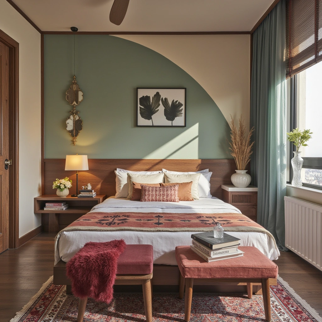 6. Eclectic Guest Bedroom with Bold Patterns