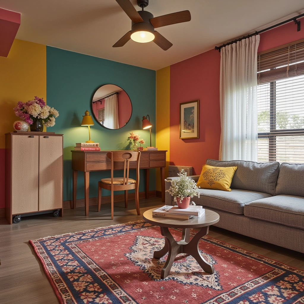 4. Colorful and Eclectic Craft Room