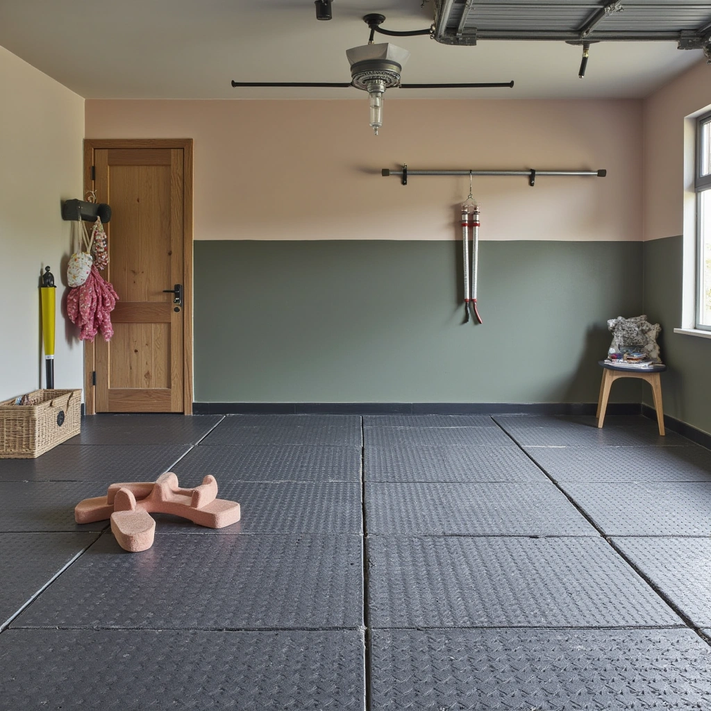 10. Interlocking Rubber Garage Tiles: Comfort and Protection