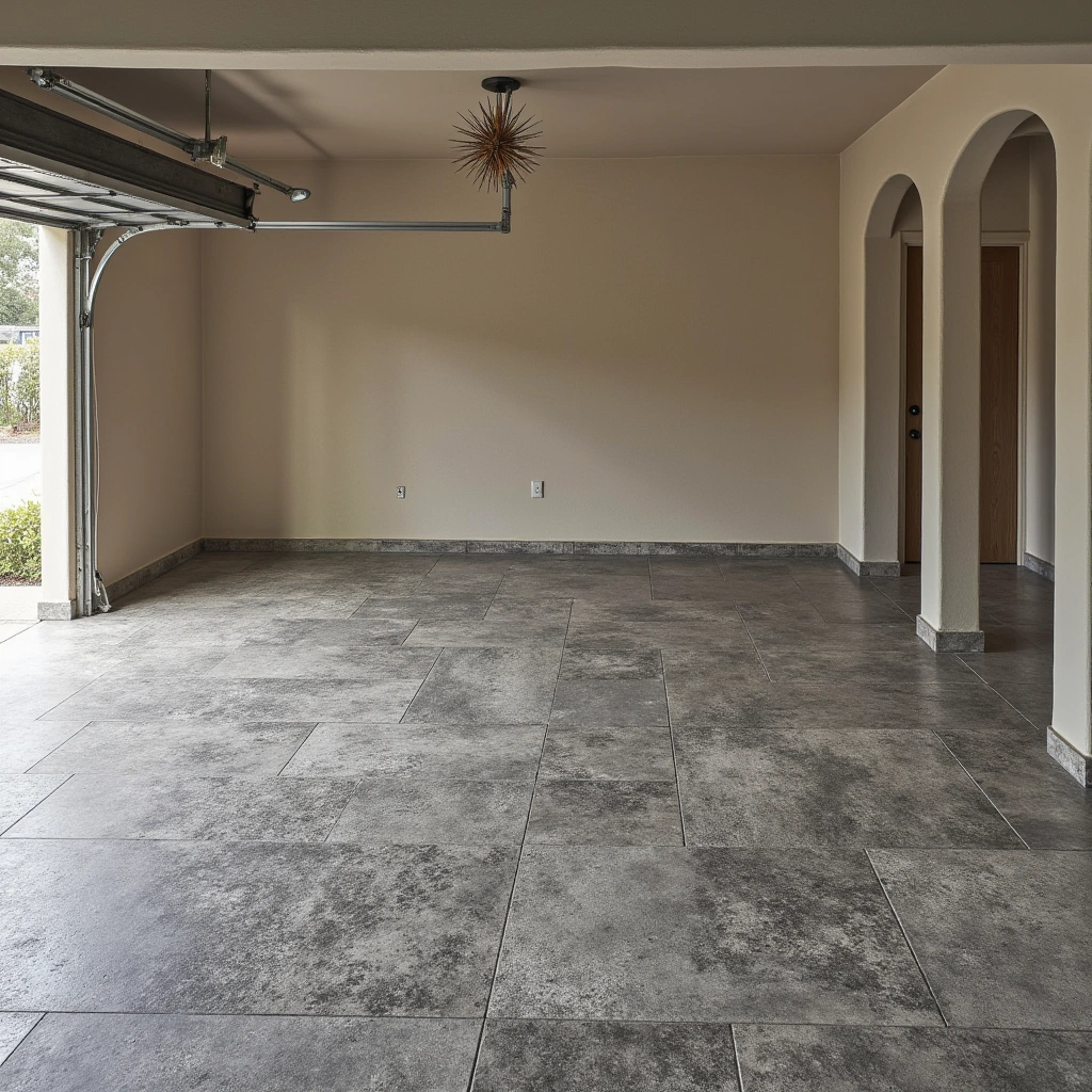 14. Stamped Concrete Floors: Durable and Decorative