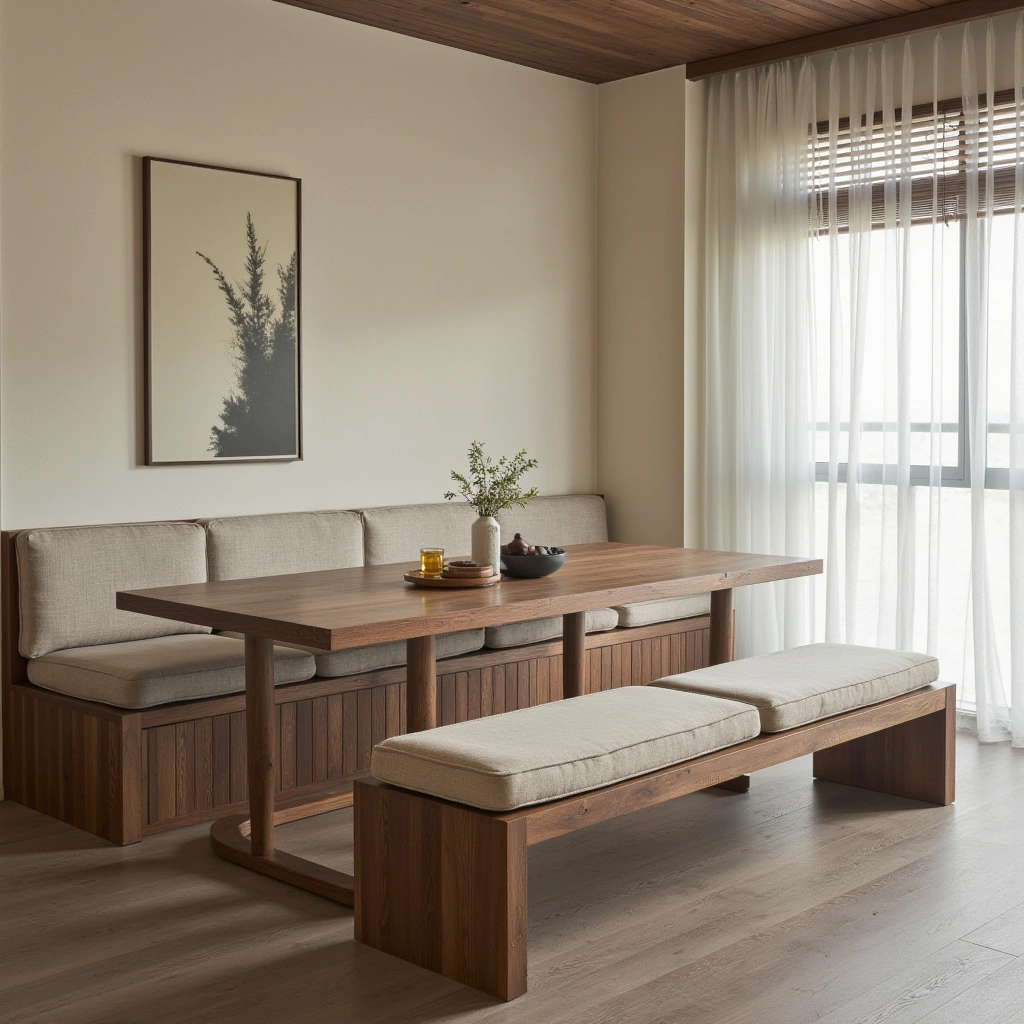 12. Floating Dining Table with Bench Seating