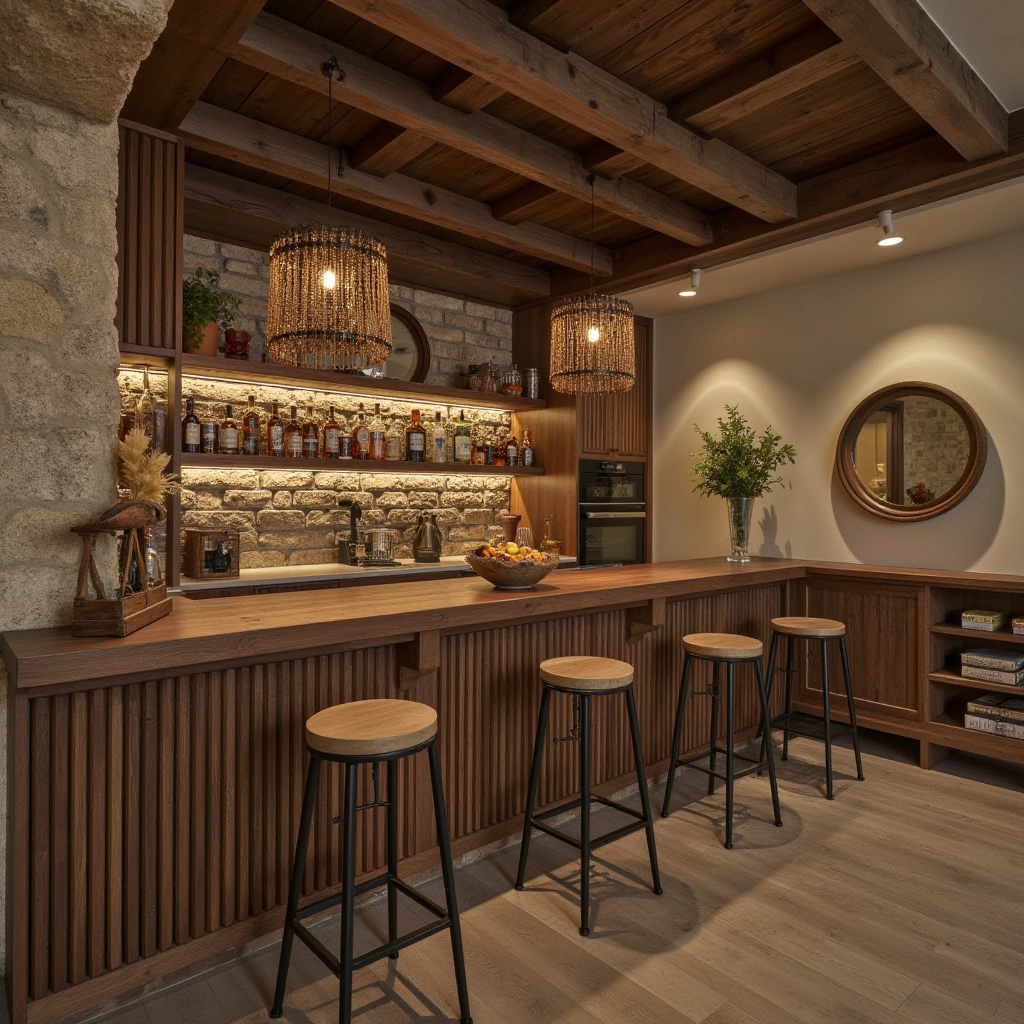 26. Rustic Basement Bar