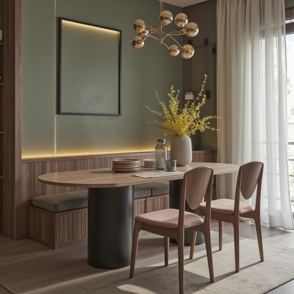 15. Rounded Edge Floating Dining Table