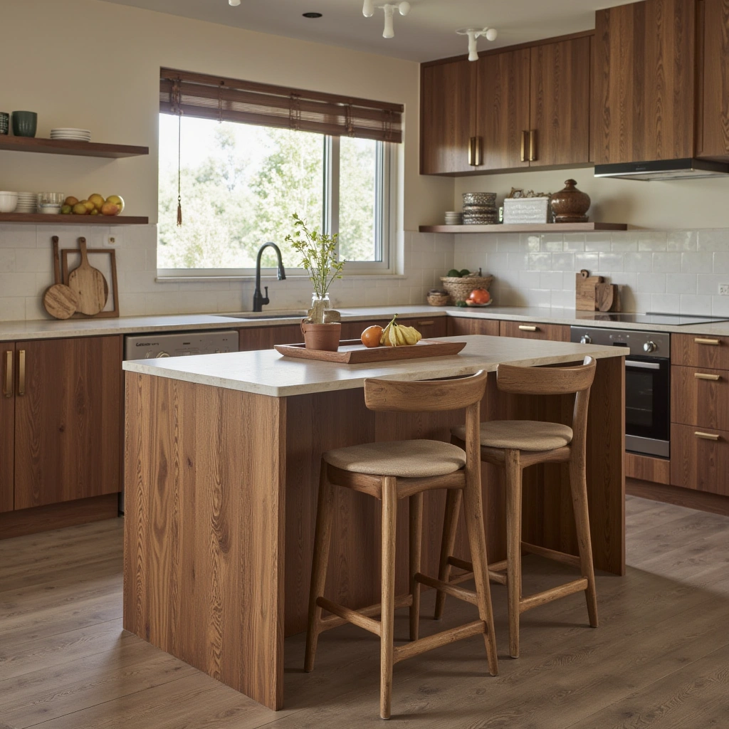 1. Classic Wooden Kitchen Island