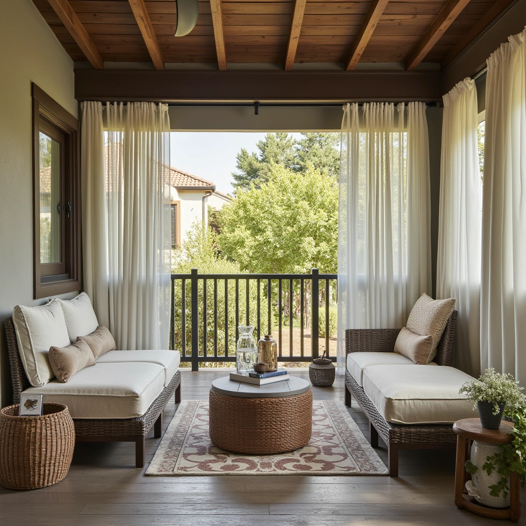 18. Covered Patio with Retractable Side Curtains for Privacy