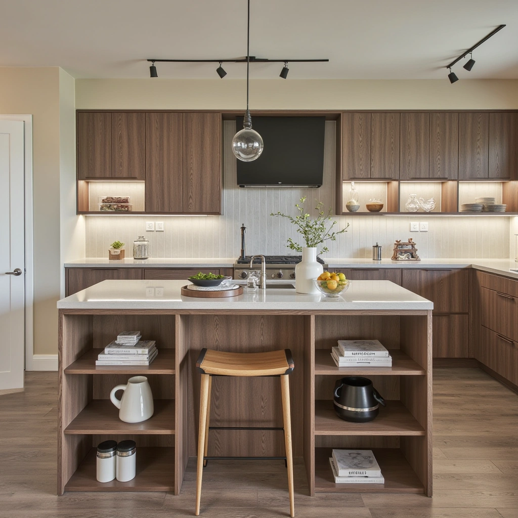 7. Kitchen Island with Open Shelving