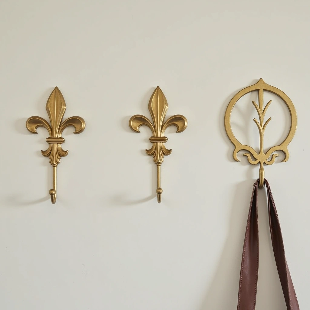 4. Gold or Brass Decorative Wall Hooks