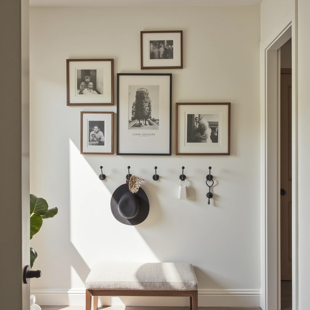 11. Gallery Wall Hooks with Art and Photos