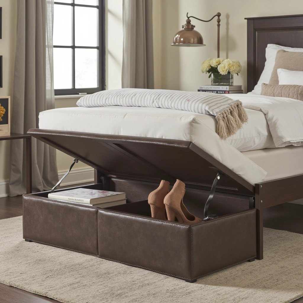 5. Under Bed Ottoman with Shoe Storage
