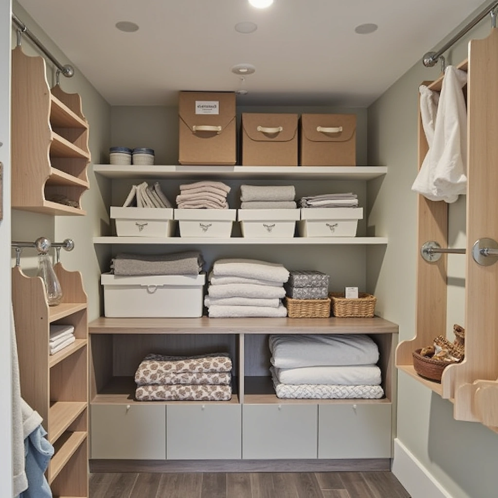1. Sturdy Overhead Shelves for Seasonal Storage