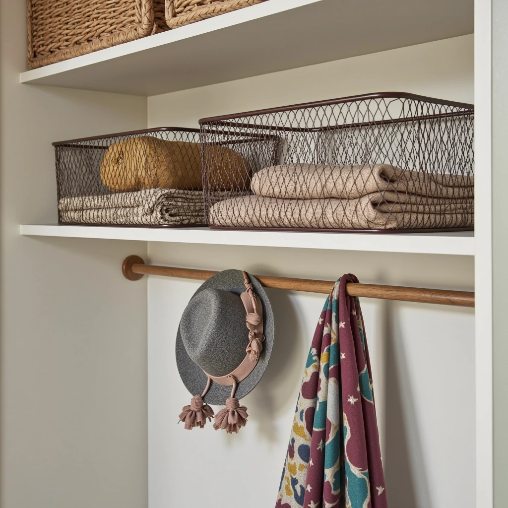 2. Hanging Wire Baskets for Lightweight Items