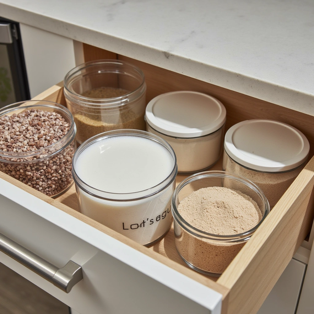 17. Baking Ingredients Drawer with Airtight Containers