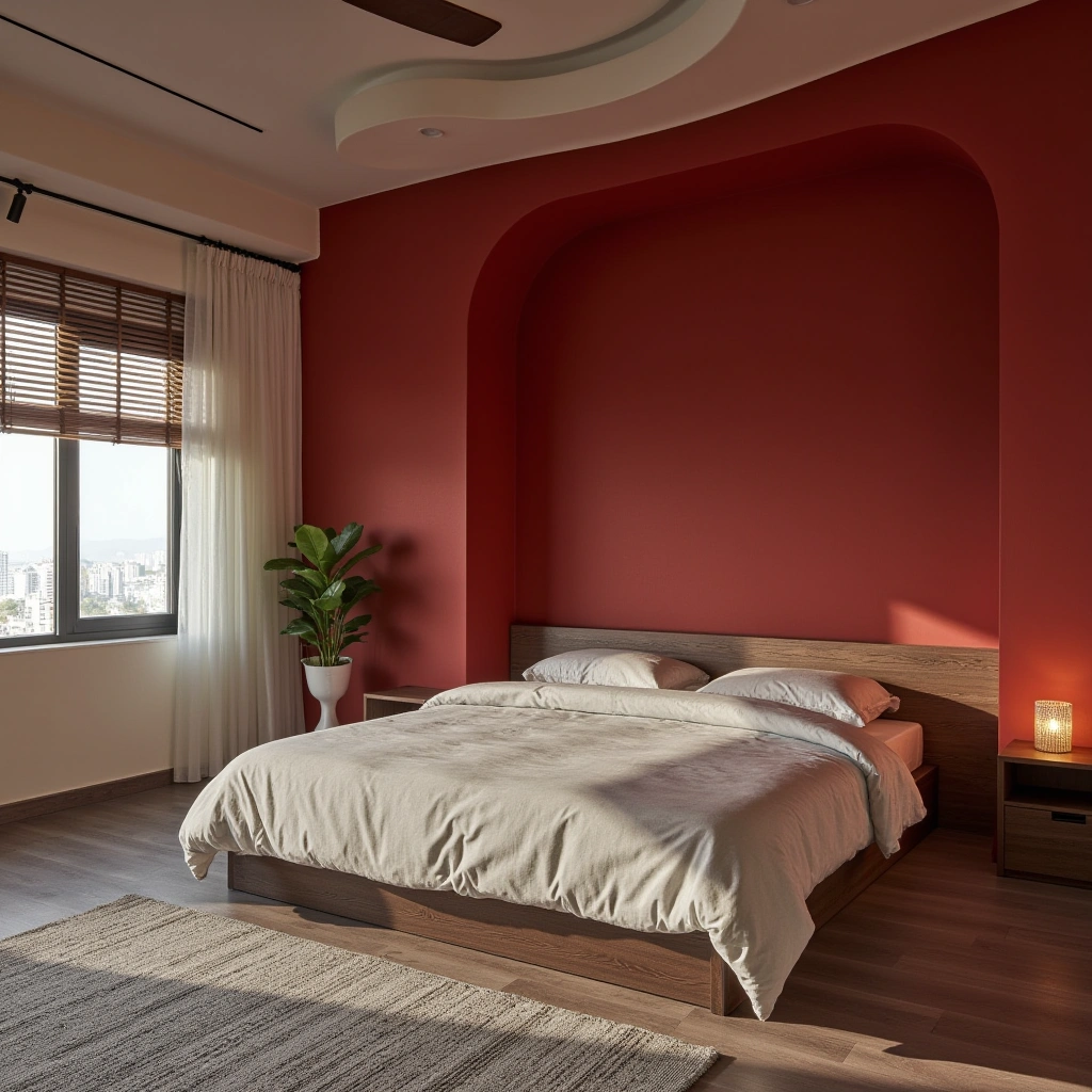 Cherry Red Accent Wall