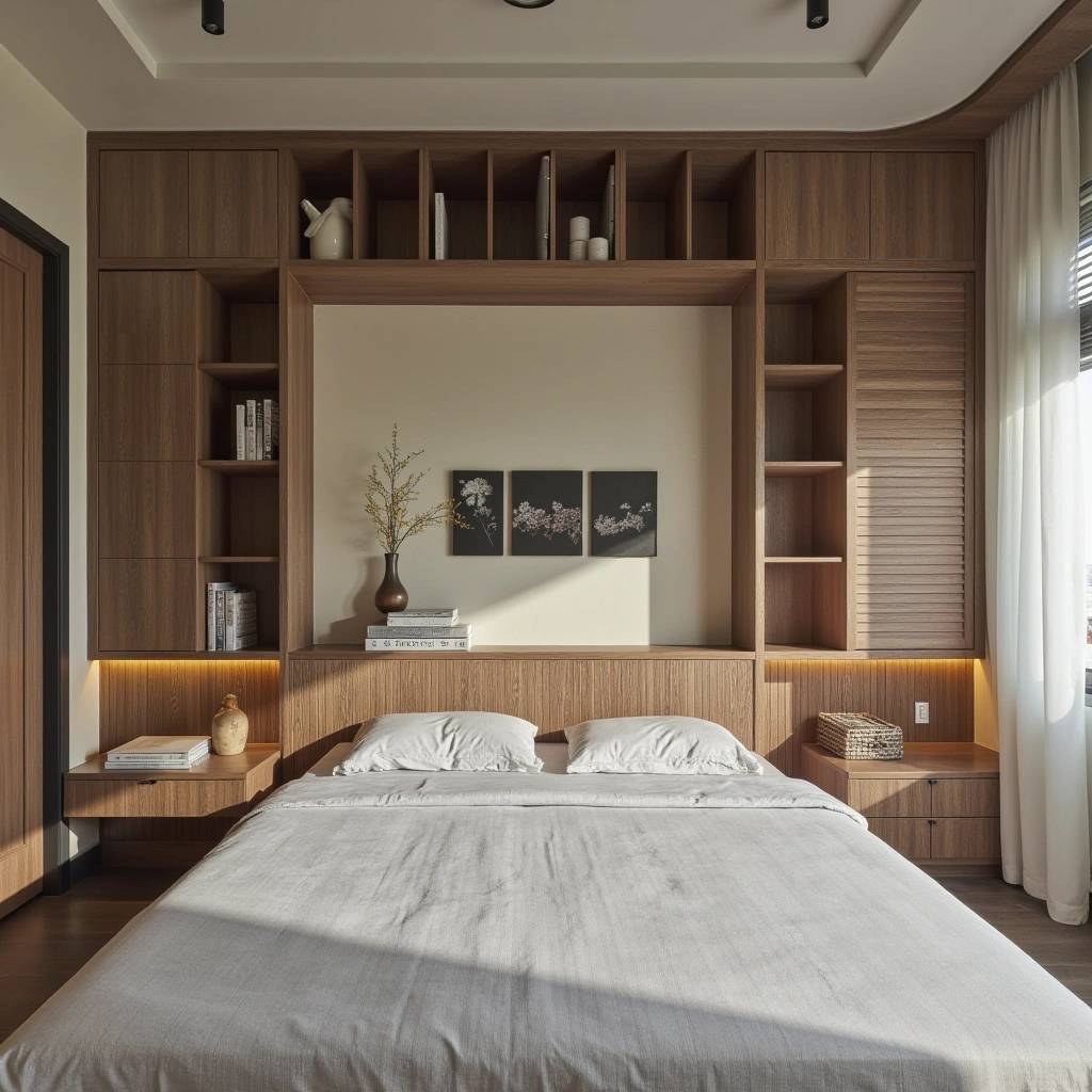 1. Custom Headboard with Built-In Storage