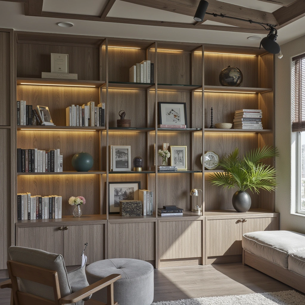 7. Modern Glass and Metal Shelving