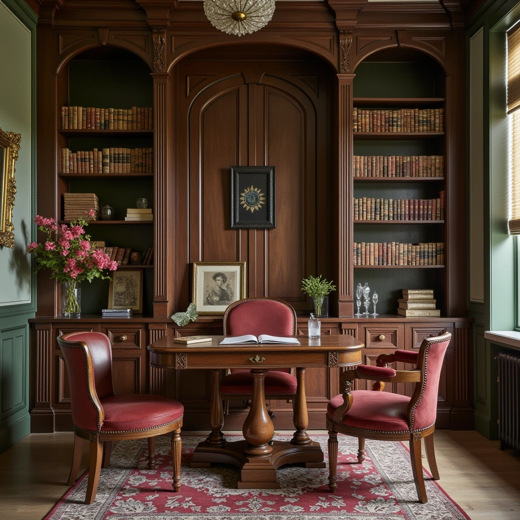 11. Vintage Library with Antique Furniture