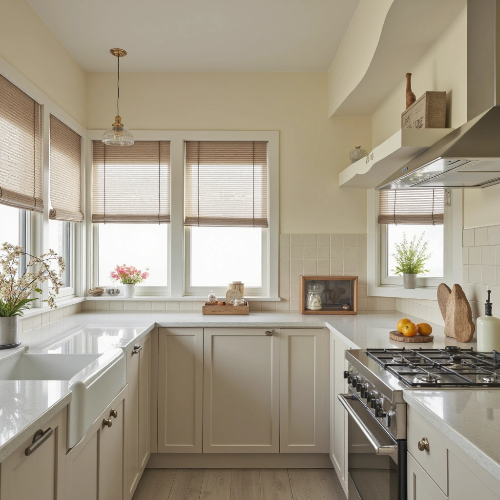 2. Warm Color Palette with White and Cream
