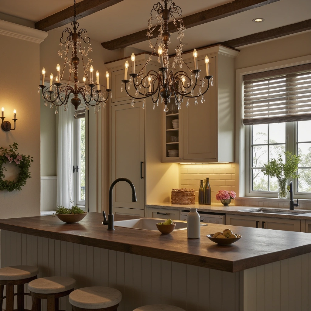 4. Cozy Lighting with Chandeliers and Candles