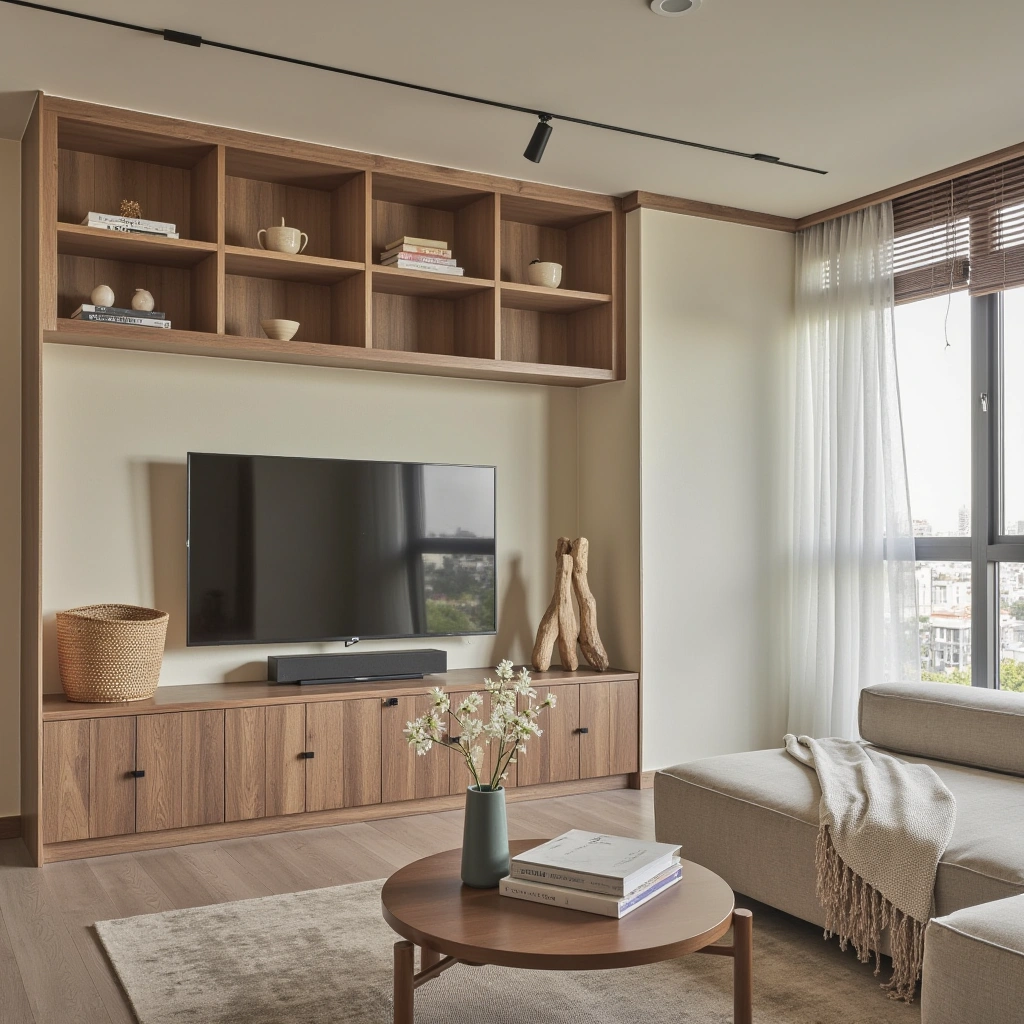 7. Open Shelving with Curated Natural Decor
