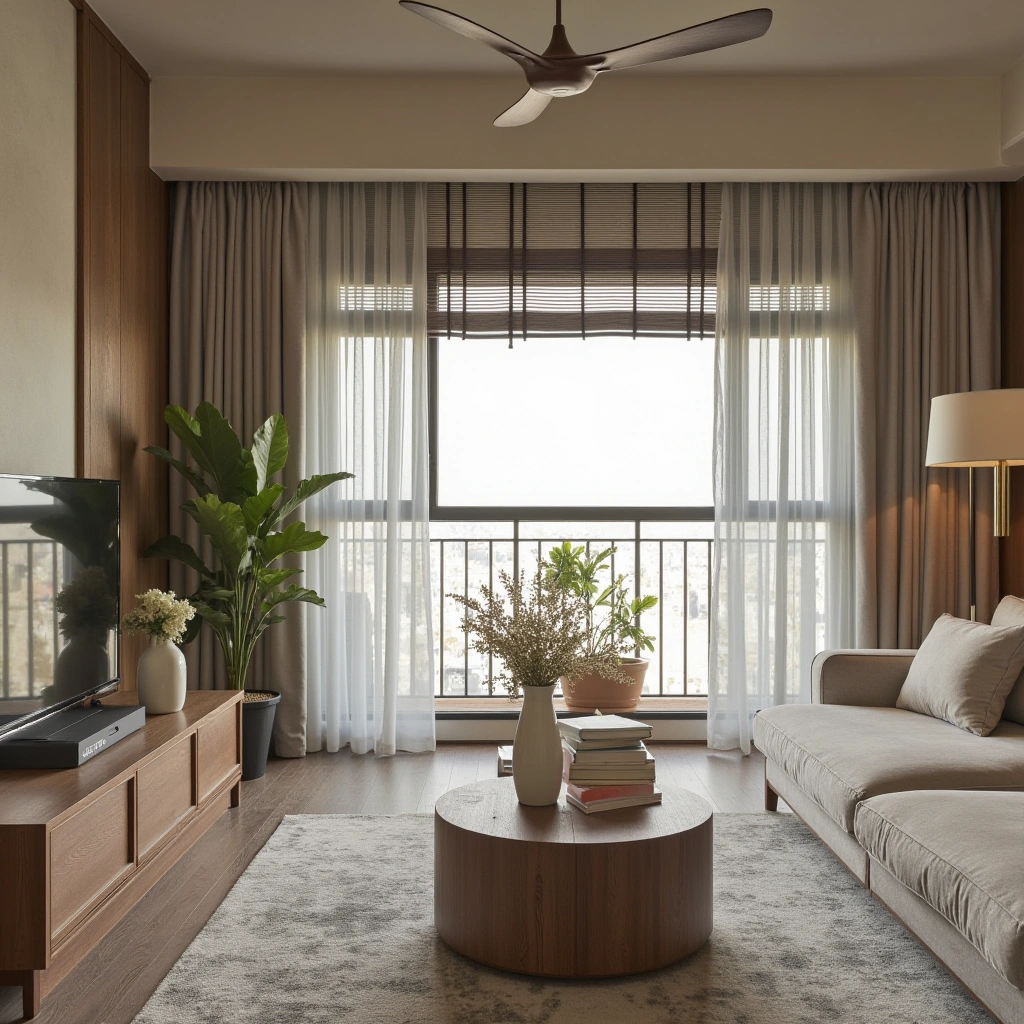 10. Simple Window Treatments in Earthy Shades