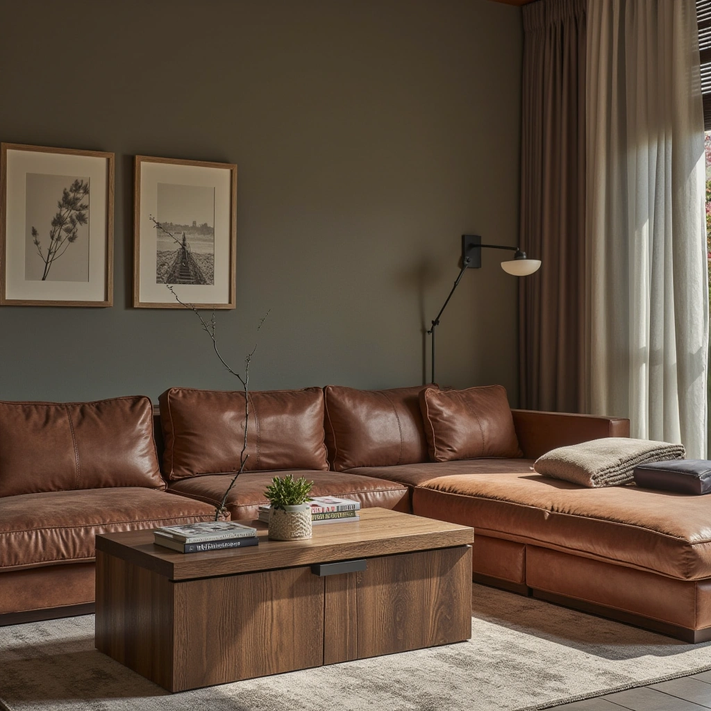 1. Rustic Wood and Leather Combo