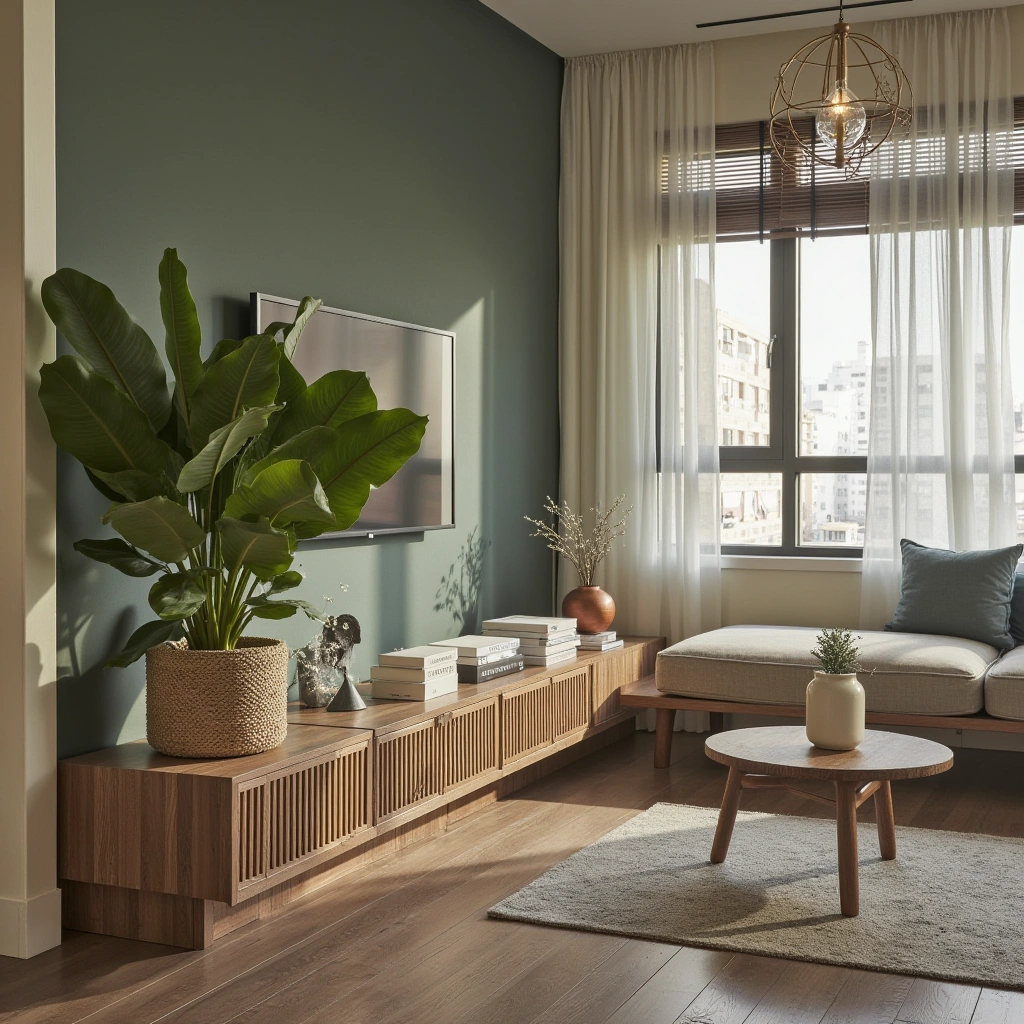 2. Indoor Plants and Earthy Green Accents