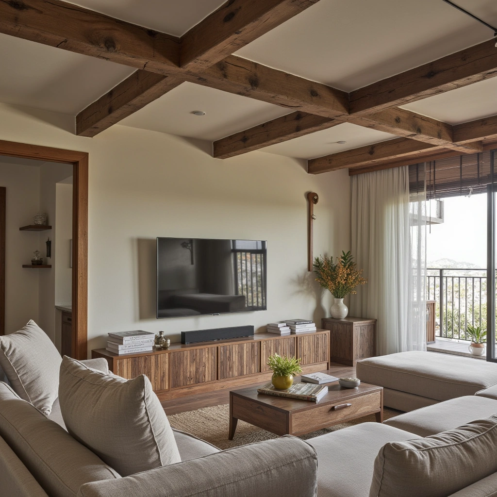 9. Exposed Wooden Ceiling Beams