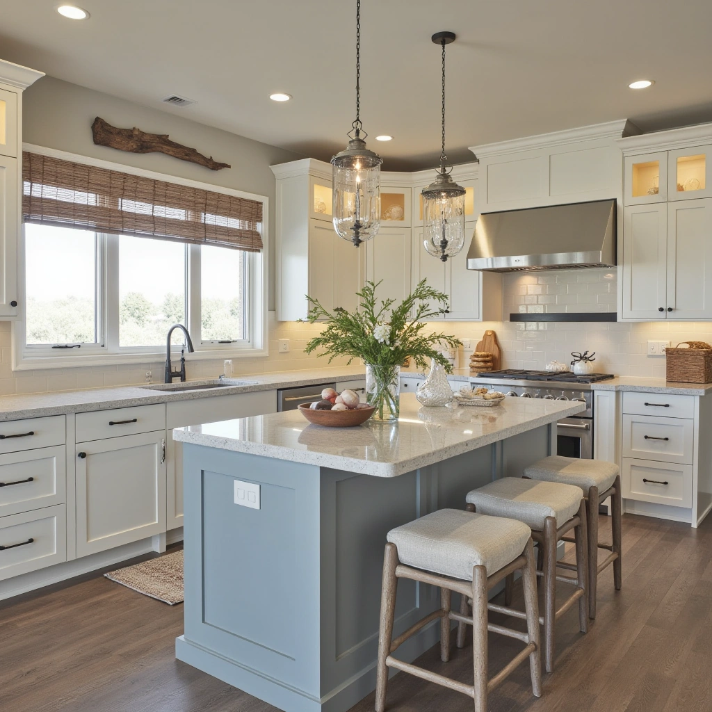 7. Coastal Kitchen Island